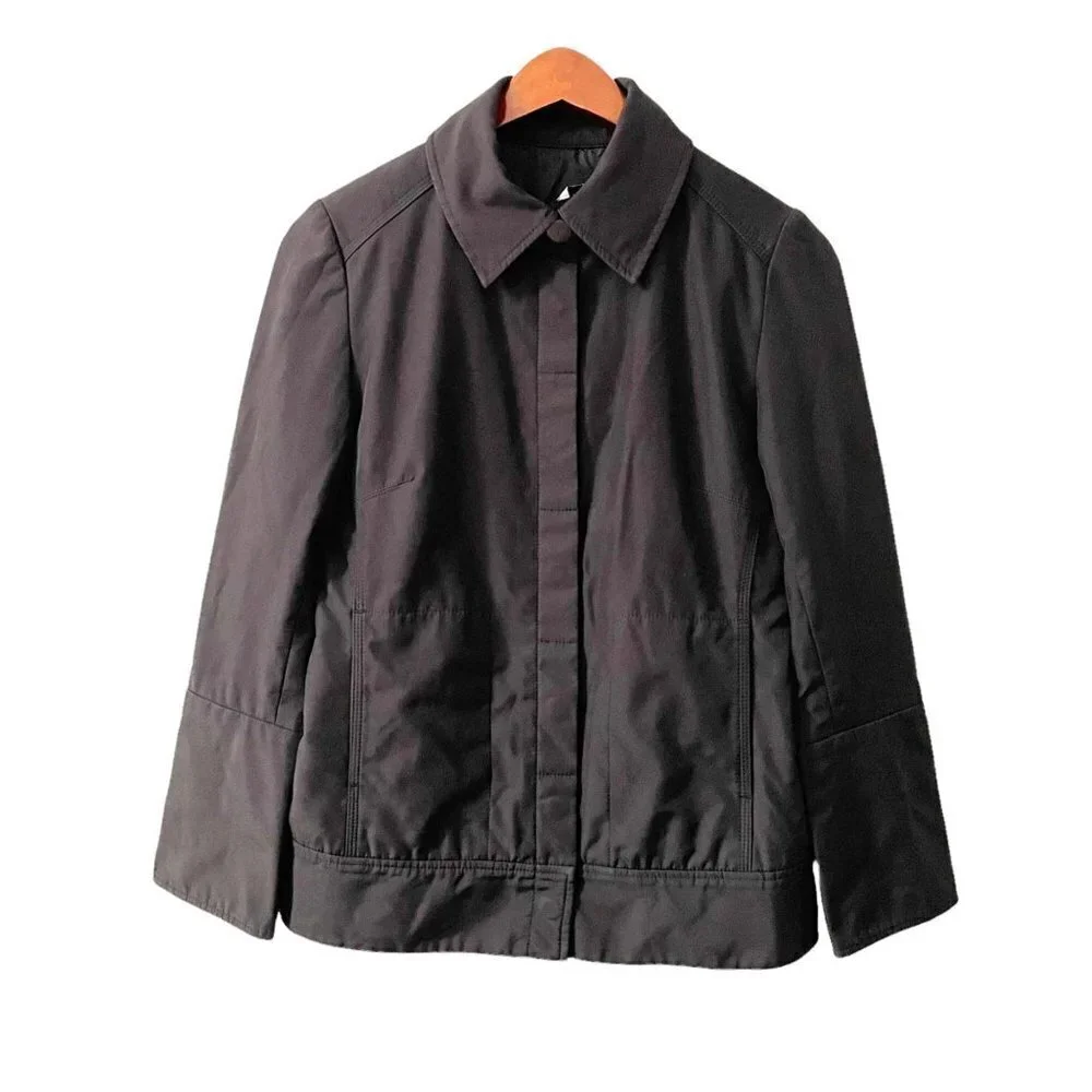 GAP Black Snap Button Collared Jacket Women's Size XS Pockets Classic Neutral